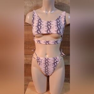 Pink Snake Print Exotic Bikini